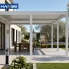 Aluminum Pergola Luxury Motorized Louver Roof Matched Outdoor Dining Set Weather Resistant for Villa Custom OEM Wholesale