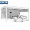 Aluminum Pergola Modern Sloped Eave Bioclimatic Gazebo Rust Resistant Outdoor Canopy for Coastal Seaside Garden Custom Design
