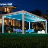 Aluminum Pergola Motorized Louver Roof Heavy Duty Commercial Outdoor Gazebo for Hotel Resort Engineering Project