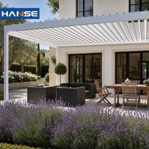 Aluminum Pergola Multi-Size Bioclimatic Motor Shade Roof Powder Coated Eco-Friendly Rust Proof Outdoor Gazebo Villa Resort