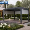 Aluminum Pergola Remote Control Retractable Louvre Roof Rain Proof Outdoor Shade for Family Courtyard Bulk Supply