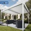 Aluminum Pergola Wind Stabilized Motor Louvre Roof Anti UV Outdoor Shelter for Pool Villa Custom Design Bulk Powder Coated