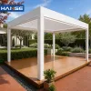 Aluminum Powder Coated Custom Color Electric Bioclimatic Roof Wind Proof Eco-Friendly Outdoor Gazebo for Courtyard Leisure