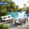 Best-selling Outdoor Luxury All-weather Aluminum Alloy Contemporary Sofa Chair Garden Sofa for Living Room Courtyard Dining