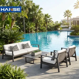 Best-selling Outdoor Luxury All-weather Aluminum Alloy Contemporary Sofa Chair Garden Sofa for Living Room Courtyard Dining