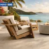 China Cheap Swimming Leisure Garden Outdoor Luxury Fabric Patio Outback Furniture Teak Wood Garden Sofas