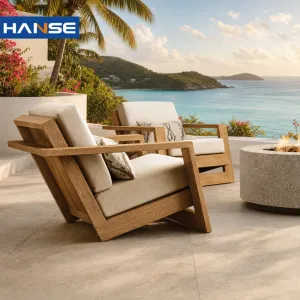 China Cheap Swimming Leisure Garden Outdoor Luxury Fabric Patio Outback Furniture Teak Wood Garden Sofas