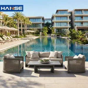 Commercial Outdoor Aluminum Sofa Set for Beach Resort Hotel Restaurant and Poolside Villa Use Eco-Friendly Durable