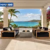 Custom Modern Teak Wood Eco-Friendly Outdoor Patio Furniture Villa Resort Hotels Garden Sets Luxury Garden Sofas