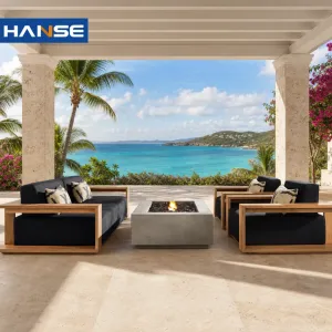 Custom Modern Teak Wood Eco-Friendly Outdoor Patio Furniture Villa Resort Hotels Garden Sets Luxury Garden Sofas