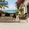 Custom Modern Villa Balcony Furniture Lounge Set Patio Teak Wood Modular Luxury Outdoor Sofa Set Waterproof