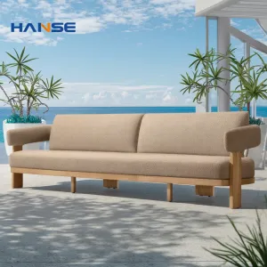 Custom Royal Luxury Modern Eco-Friendly Teak Wood Outdoor Sofa Set for Hotel Villa Patio Garden