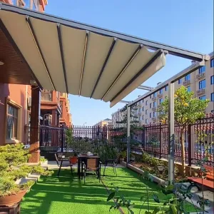 Exterior Home Aluminium Bioclimate Pergola Retractable Roof Waterproof Eco-Friendly Powder Coated Rectangular 3x4m for Terrace