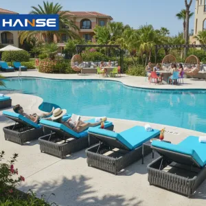Factory Price Delicate Relaxing Modern Fabric Sun Lounger Outdoor Pool Bed Resort Furniture Hotel Garden Living Room Bedroom