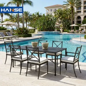 Factory Price Luxury Aluminum Terrace Furniture Garden Set Chairs and Table Patio Garden Sets Luxury Outdoor Dining Set