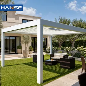 Garage 5x5m Balcony Outdoor Louvered Motorised Pergola Smart Roof Aluminium 4x5 With Roof for Patio