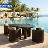 Garden Durable Modern Garden Dining Sets Aluminum Alloy Outdoor Furniture Set-Chair Table for Hotel Courtyard