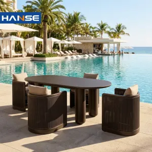 Garden Durable Modern Garden Dining Sets Aluminum Alloy Outdoor Furniture Set-Chair Table for Hotel Courtyard