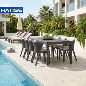Garden Furniture 10 Seater Table and Chairs Outdoor Aluminum Dining Set Modern Outdoor Furniture