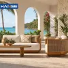 Grade a Teak Outdoor Sofa Set Salt Air Resistant Poolside Resort Patio Solid Wood Garden Sofa Wholesale