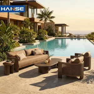 Haiti Martinique Guadeloupe Saint Martin Modern Aluminum Outdoor Sofa Set with Waterproof Cushions for Patio Garden Hotel Resort