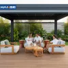 High End Patio Sectional Seat Cushions Garden Sofa Set Solid Teak Wood Outdoor Furniture