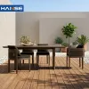 Hot Sale Brown Patio Furniture Aluminum Dining Set Garden Table and Chairs Modern Outdoor Tables and Chair Garden Dining Set