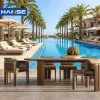 Hot Selling Good Quality Outdoor Patio Furniture Wood Modern Aluminium Outside Garden Set Dining Table Set 8 Seater