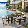 Hot Selling Luxury Villa Garden Leisure Aluminum Dining Table and Chair Set for Outdoor Garden Furniture Set Hotel Courtyard