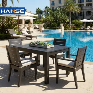 Hot Selling Restaurant Aluminum Furniture Outdoor Garden Dining Set Patio Table Chairs for Courtyard Garden Hotels