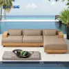 Hot Selling Teak Sofa Villa Wooden Leisure Seat Hotel Terrace Modern Custom Outdoor Waterproof Eco-Friendly Garden Sofas