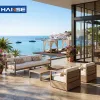 Lounge Furniture 5 Star Hotel Wooden Base Garden Outdoor Sofa With Cushion