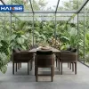 Luxury Aluminum Outdoor Dining Table and Chair Set for Hotel Villa Garden Park Backyard Cafe Patio Resort Courtyard