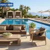Luxury Outdoor Furniture Lounger Teak Lounge Chair Patio Teak Wood Sofas Wooden Garden Furniture Corner Sofa