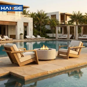 Luxury Patio Leisure Garden Outback Outdoor Wood Sofa Set Furniture for Restaurant