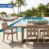 Minimalist Modern Casual Style Hotel Villa Furniture Teak Wood Series Restaurant Outdoor Garden Sets Dining Table and Chair Set