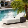 Minimalist Modern Hotel Villa Aluminum Alloy Lounge Set Resort Style Patio Poolside Sun Lounger Beach Sunbeds Outdoor Furniture