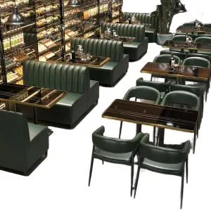 Modern Design Restaurant Sofa Booth Seating Metal Chair Dining Set for Coffee Shop and Hotel Commercial Use