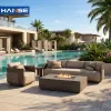 Modern Hotel Outdoor Lounge Sectional Patio Sofa Set Aluminum Living Room Outdoor Furniture Garden Sofas