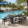 Modern Outdoor Dining Table Set Cheap Sunshine Metal Series Rattan Powder Coating Surface Aluminum Alloy Garden Furniture