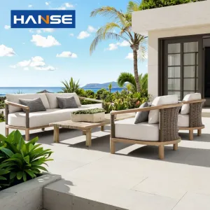 Modern Outdoor Rattan Furniture Set 4pcs Sectional Corner Sofa for Balcony Garden Park Patio Hotels-Easy to Maintain