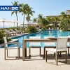 Modern Teak Wood Outdoor Dining Table and Chair Set-Garden Living Room Furniture