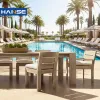 Modern Wooden Outdoor Furniture Garden Vintage Patio Sets Outdoor Dining Furniture Set Bistro Garden Table and Chairs