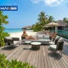 Modern 4-Seater Outdoor Rope Rattan Wicker Back Furniture Sofa Cane for Living Room Hotel Courtyard Warehouse or Entry