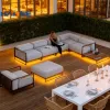 NEW Modern Design Wood Factory Direct Selling Villa Resort Hotel Outdoor Garden Set Wood Furniture Outside Patio Sofa Set