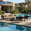 New Arrival Luxury Modern All Weather Aluminum Outdoor Sofa Set Rope Sectional for Living Room Hotel Use