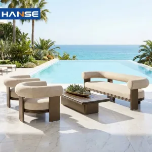 Nordic Luxury Hotel Villa Patio Modular Aluminum Sofa Conversation Patio Set Garden Sofa Patio Sofa Set Outdoor Furniture