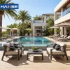 Nordic Modern Hotel Terrace Leisure Sofa Set Wicker Outdoor Garden Furniture With Aluminum Frame for Outdoor Use