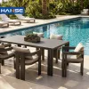 Outdoor Furniture Garden Leisure Aluminum Courtyard Chair and Table Metal Dining Chair and Dining Table Set Patio