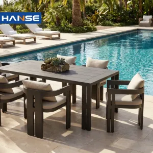 Outdoor Furniture Garden Leisure Aluminum Courtyard Chair and Table Metal Dining Chair and Dining Table Set Patio